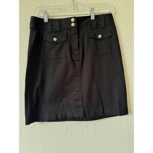Style & Co Petite Black Utility Mini Skirt Size 6P Cotton Stretch Cargo Pocket